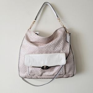 Coach Madison HOBO in OP Art Pearlescent/pink Fabric